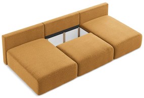 Narancssárga kinyitható-tárolóhelyes sarokkanapé Kalena – Makamii