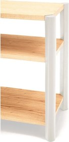 Krémszínű-világos natúr színű polcos állvány tölgyfa dekorral 126x84x43 cm Bona – Teulat