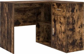 vidaXL Sarokíróasztal fiókkal Füstölt tölgy 102 x 88 x 75 cm
