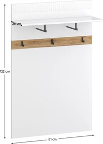 Fogas panel 80, fehér/evoke tölgy, VELIS