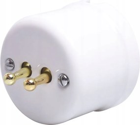 Retro Loft Kerámia Falra Szerelhető Kétsávos Kapcsoló