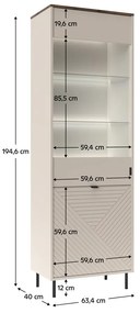 Vitrin Explicaba 2 (kasmír + tölgy castello) . 1116333