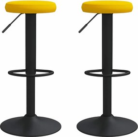 vidaXL 2 db mustársárga bársony bárszék