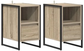 vidaXL Éjjeli asztal fiókkal 2 pcs Sonoma 39,5 x 30 x 50 cm Faanyag