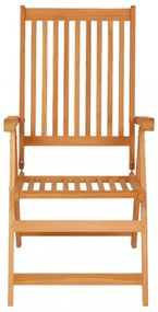 6 db tömör tíkfa kerti szék bézs párnákkal