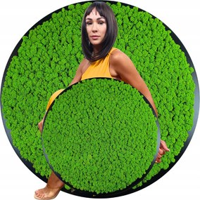 Vászonkép fa kerek fekete keretben Mohával 60cm átmérő