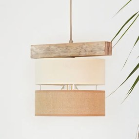 Brilagi - Csillár zsinóron FOREST 1xE27/15W/230V fenyő/bézs/krémes