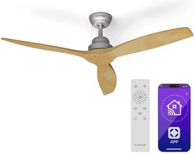 Santa Elena Smart 52", Ă 132 cm mennyezeti ventilĂĄtor, 9 060 mÂł/Ăł, valĂłdi fa lapĂĄtok, 6 sebessĂ©g beĂĄllĂtĂĄs, tĂĄvirĂĄnyĂtĂł