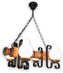 Brilagi - Csillár láncon RUSTIC 4xE14/40W/230V bükkfa