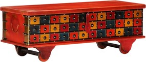 vidaXL piros tömör akácfa tárolóláda 110 x 40 x 40 cm