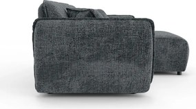 Sötétszürke zsenília sarokkanapé (jobb oldali-heverő résszel) Nelia – Ropez