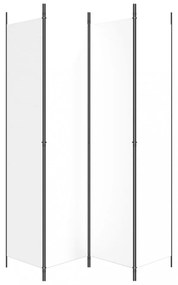 4 paneles fehér szövet térelválasztó 200x220 cm