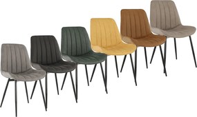 Szék, ekobőr szürkésbarna taupe/fekete, HAZAL