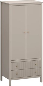 Szekrény, szürkésbarna Taupe/craft arany tölgy, KLIO 2D2S