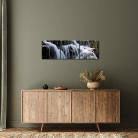 Egy kép a vízesésekről a dzsungelben (órával) (90x30 cm)