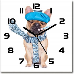 Szép üveg csendes falióra Beteg kutya 30x30