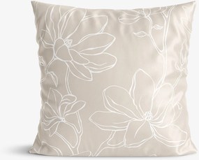 Goldea pamutszatén párnahuzat - latte liliomok 50 x 60 cm
