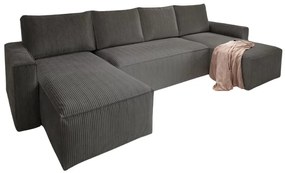 U alakú ülőgarnitúra SMART COSARO 295x140 cm, sötétszürke