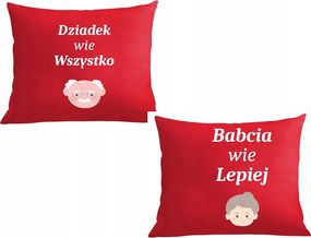 Két párna párnahuzat Ajándék Nagypapa mindent tud Nagymama jobban tudja