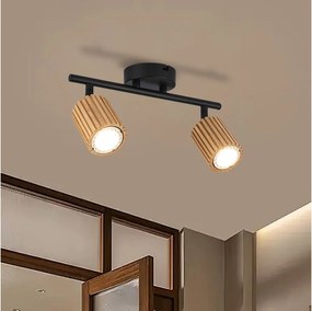 Brilagi - MODERN WOOD spotlámpa 2xGU10/8W/230V fa/fekete