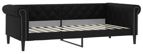 fekete műbőr heverő matraccal 90 x 200 cm