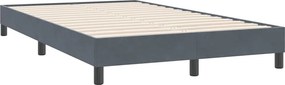 vidaXL sötétszürke bársony ágykeret matrac nélkül 120x220 cm
