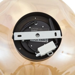 Design mennyezeti lámpa fekete borostyánsárga üveggel - Gemma