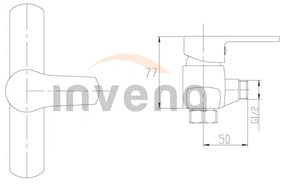 Invena Verso, fali zuhanycsaptelep 150mm, króm, INV-BN-82-001-C