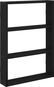 vidaXL fekete szerelt fa fali polc 43 x 9 x 60 cm