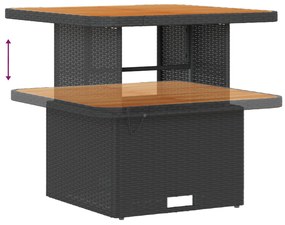 8 részes kerti kanapé szett párnákkal fekete poly rattan akáccal, 3 részes kerti étkező szett párnákkal fekete poly rattan akáccal