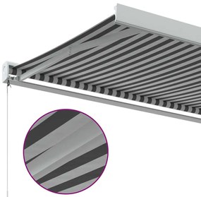 antracit és fehér szövet és alumínium behúzható napellenző 4x3m