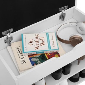 Cipőpad, cipőtartó összecsukható párnázott üléssel, fehér