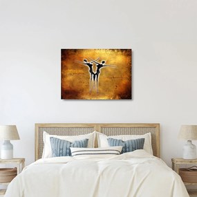 Festmény képe egy táncoló párról (üvegen) (70x50 cm)