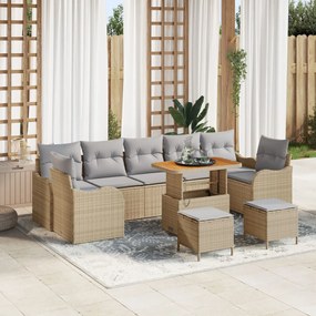 10 részes kert kanapé szett párnákkal Bézs Poly Rattan, 2 személyes kert kanapé tárolóval és párnákkal Bézs Poly Rattan, 3 részes kert étkező szett párnákkal Bézs Poly Rattan