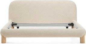 Bézs kárpitozott franciaágy ágyrács nélkül 160x200 cm Odina – Kave Home