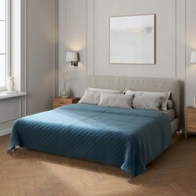 Dekoria Rombusz mintás steppelt ágytakaró kék színben