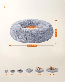 Kutyaágy, macskaágy, puha plüss felület, L-es méretben, szürke