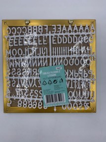 Filc tábla letter board betűkkel 25x25 cm arany keret piros