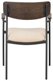 Krémszínű-sötétbarna étkezőszék szett 2 db-os Maymont – Rowico