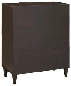 Oldalsó szekrény tárolóval Fekete és Arany 60 x 33.5 x 75 cm