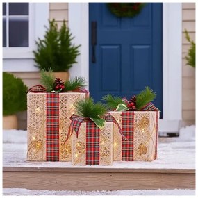 Solight 1V291 - 3 db-os LED karácsonyi ajándék szett 48xLED/3,6W/230V IP44 meleg fehér