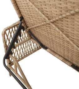 Napozóágy Bézs és világosszürke PE rattan 157 x 55 x 92 cm