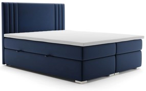 Franciaágy Boxspring 140 cm Morcano (sötétkék) (tárolóhellyel). Akció -16%. 1020335
