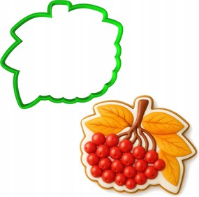 Forma Lyukasztó Mézeskalács kiszúró Őszi levelek Berkenye 10cm