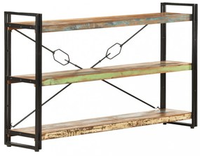 3 szintes tömör újrahasznosított fa könyvespolc 140x30x80 cm