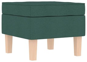 sötétzöld szövet hintaszék lábtartóval