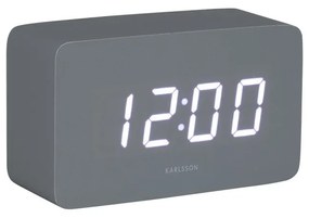 Karlsson 5983GY dizájner LED-es óra ébresztővel, szürke, 10 cm