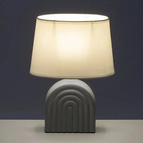 Fehér-szürke kerámia asztali lámpa textil búrával (magasság 31 cm) – Casa Selección