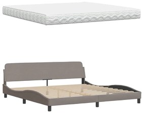 ágy matraccal Taupe 200x200 cm szövet