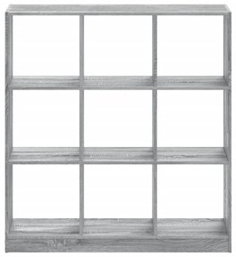 szürke sonoma színű szerelt fa könyvespolc 102 x 32 x 108 cm